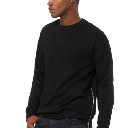 CREW NECK SWEATSHIRT WITH SIDE ZIPPERS – Aeroskin Worldwide
